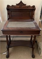 Antique Carved Ladies Writing Desk 47"h 26"w