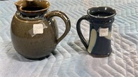 Two Jan Carter Stoneware Pottery Pieces