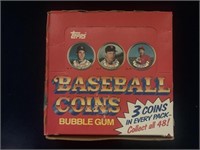 Vintage Sealed Box Topps Baseball Coins