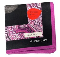 Givenchy Black & Purple Patterned Scarf