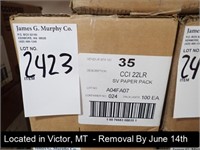 CASE OF (5,000) ROUNDS OF CCI .22 LR SV PAPER