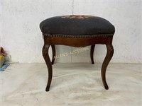 STOOL WITH NEEDLE WORK TOP