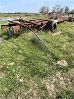 35 foot hay trailer/bus frame with assorted metal