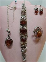 Sterling Silver & Amber Jewelry