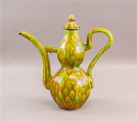 Chinese Antique Yellow Teapot w/ Ming Hongzhi Mark