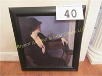 LADY DRESSED IN BLACK OIL PAINTING FRAMED