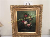 FORAL OIL PAINTING ON CANVAS FRAMED