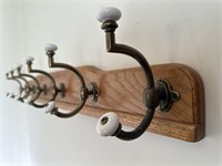 Wall Mounted Red Oak Coat Hanger