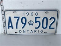 License plate- Ontario 1968