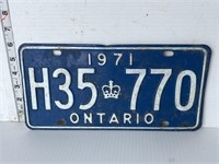 License plate- Ontario 1971