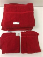 Two Red Towel Sets