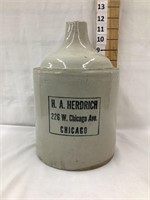 H.A. Herdrich, Chicago 1 Gal. Red Wing Stoneware