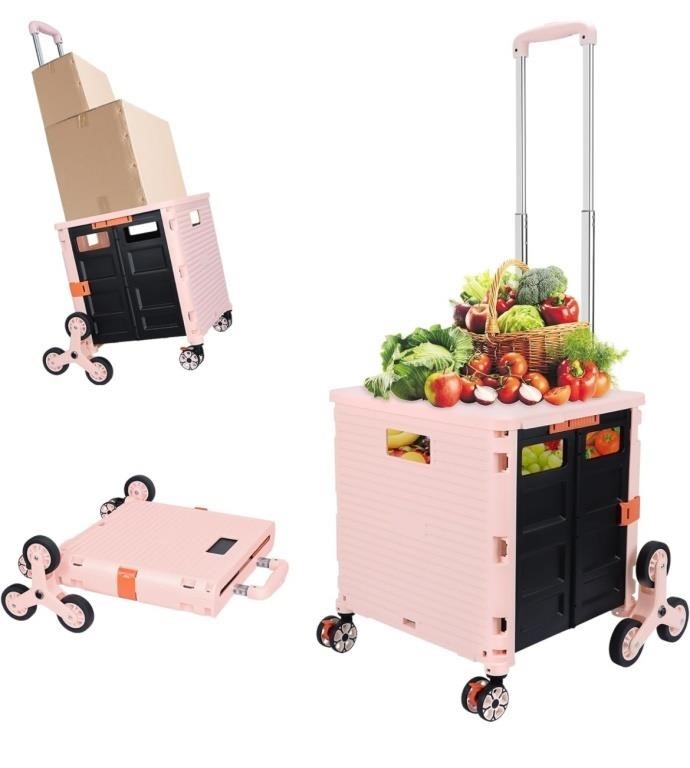 Folding Utility Cart Portable Rolling Crate
