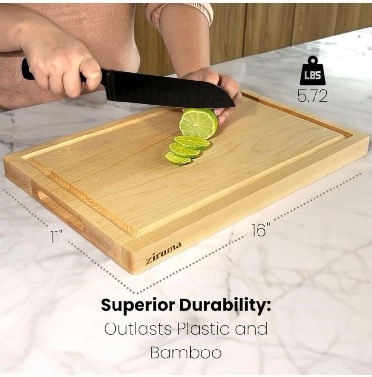 Wood Cutting Board for Kitchen - FSC-Certified -