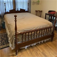 20th C. Spool-Turned  Four Poster Full Size Bed