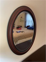 Vintage Mahogany Oval Wall Mirror