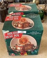 2 Mr Christmas Holiday Music Boxes