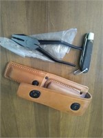 army issued pliers, knife and holder