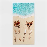 (2) Dog Photo Reel Printed Beach Towel