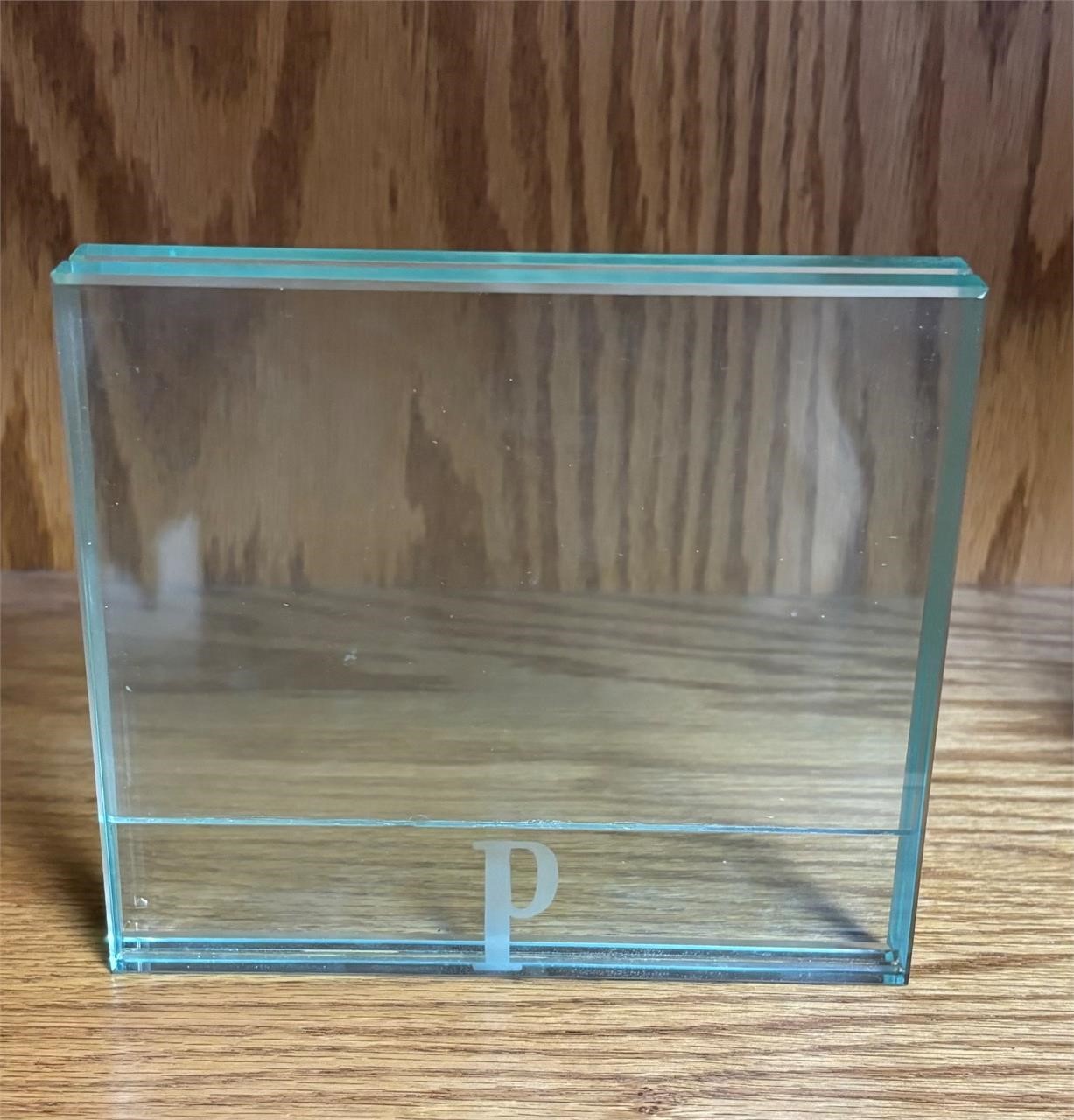 Clear Glass Picture Holder/ Paperweight