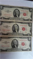 3- 1953B Two Dollar US Notes, Smith  & Dillon