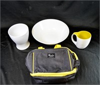 NEW LUNCH BAG & WHITE / YELLOW KITCHENWARE