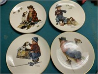 4 Norman Rockwell plates- limited edition