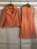 VINTAGE ORANGE JACKET AND DRESS SET