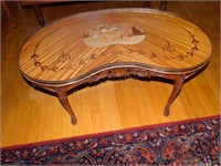 Wood Inlaid Coffee Table 20"d x 37"w x 17"t