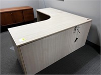 "L" Shaped Maple Finish Desk 66"x66"