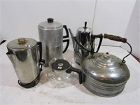 Assorted Coffee Pots & Vintage Teapot