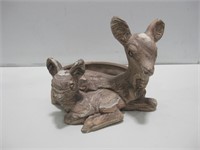 12"x 14"x 11" Deer & Fawn Ceramic Pot See Info