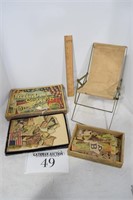 (3) Antique Puzzles & Doll's Chair