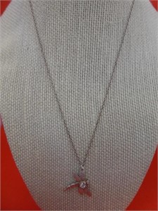 Dragonfly Pendant On 18" 925 Chain