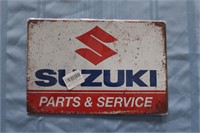 "Suzuki Parts & Service" Retro Tin Sign