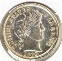 Coin 1900-S Barber Dime-BU