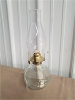 Vintage glass oil lamp 14 inches tall