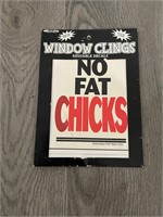 Vintage Window Cling No Fat Chicks