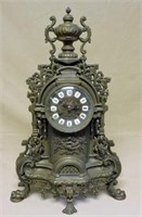 FHS Germany Ornate Bronze Mantle Clock.
