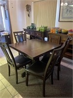 Espresso finish dining room table with fold out le