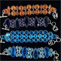 4 Colored Stone Bracelets