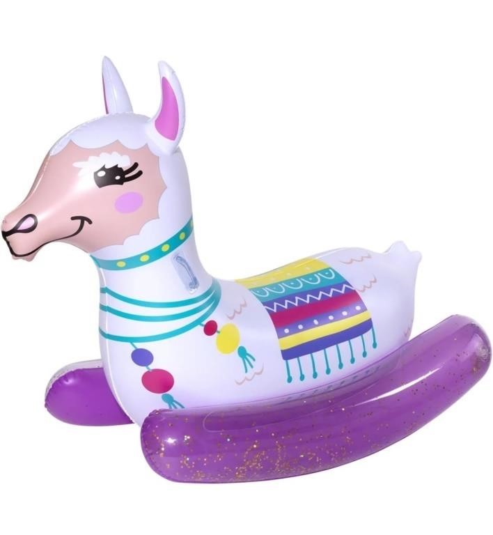 Inflatable ride on llama float for pool or lake