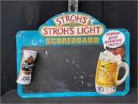 Vintage Strohs Light Advertising Menu Board