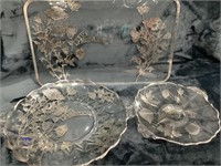 3 Piece Vintage Silver City Glass Co. Platters