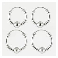 16MM Stainless steel ball loop earrings 1 set