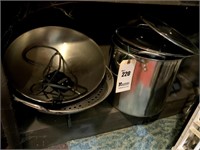Electric Wok, 2 Large Stainless Steel Stock Pots