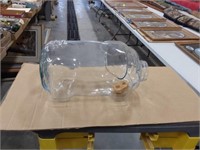 Large glass pig jug