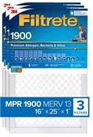 3M Filtrete 16 x 25 x 1 Pack of 3