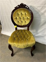 Vintage Green Velvet Sitting Chair