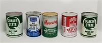 5 Vintage Oil Cans